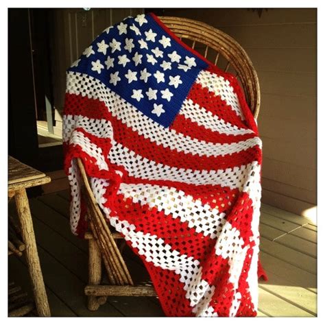 OLD GLORY Vintage PATRIOTIC Handmade American Flag Crocheted Etsy