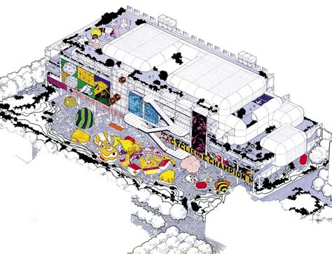 Centre Pompidou Concept Drawing 1971 77 Paris Fr Renzo Piano