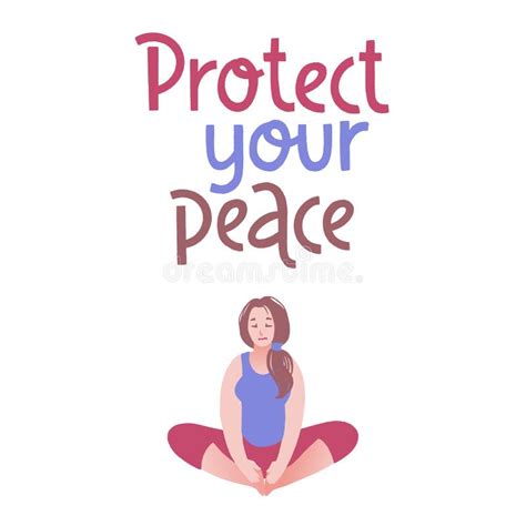 protect your peace vector handwritten lettering and hand drawn character stock vector