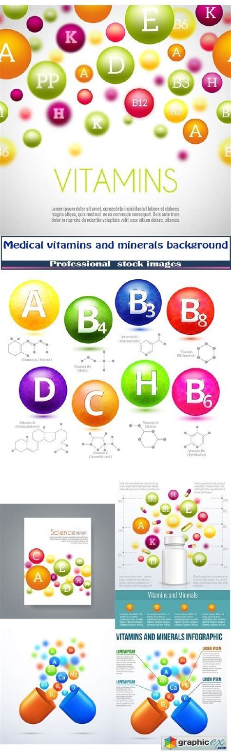 Medical Vitamins And Minerals Background Free Download Vector Stock