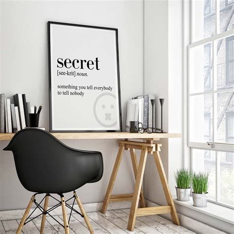Secret Definition Canvas Poster Dictionary Poster Poster Etsy