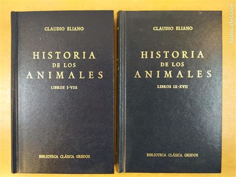 Historia De Los Animales Claudio Eliano 2 T Vendido En Venta
