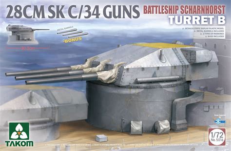 Battleship Scharnhorst Turret B 28CMSK C 34 Guns HLJ Com