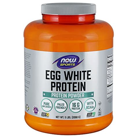 Now Sports Nutrition Egg White Protein Powder Unflavored Pound