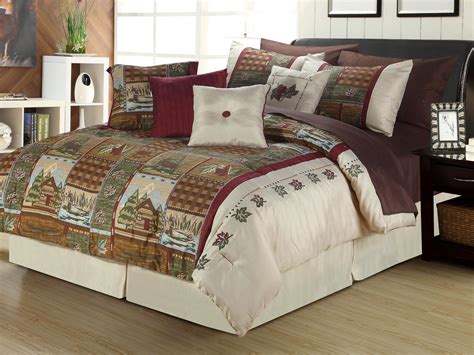 Plaid Bear King Comforter 3 Piece Bedding Set Rustic Cabin Lodge