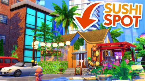 Tiny Sushi Restaurant Sims 4 Speed Build Youtube