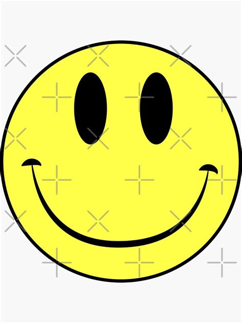Classic Acid House Smiley Face Rave Culture Sticker By Bennybearproof