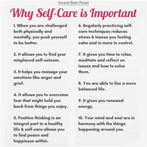 Why Self Care Is Important 10 Tips For Self Care Unravel Brain Power
