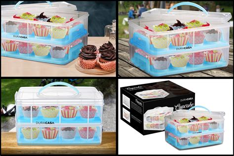 Duracasa Cupcake Carrier Cupcake Holder Store Up To 24 Cupcakes Or 2