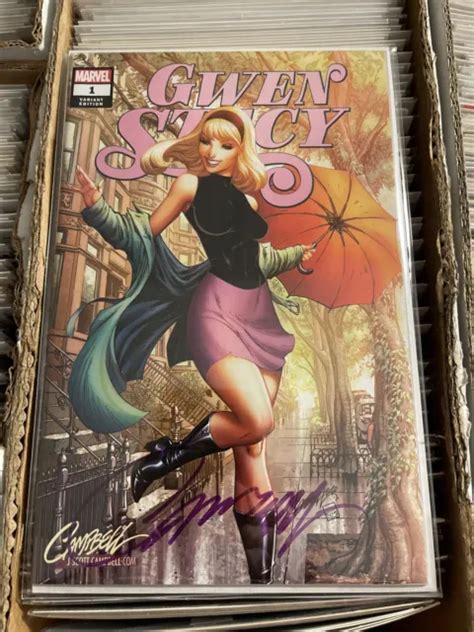 Gwen Stacy 1 A J Scott Campbell Exclusive Variant Signed Coa 2020