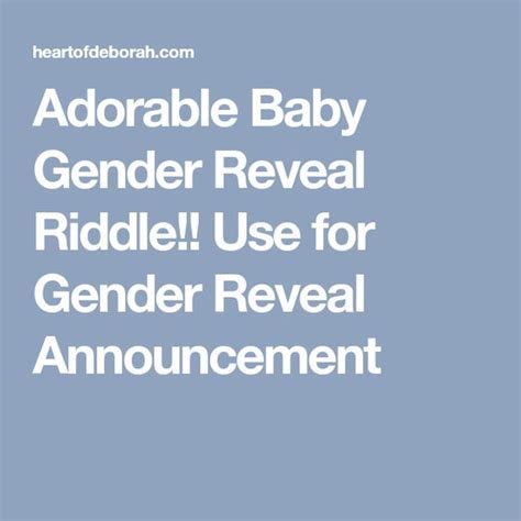 Plan your gender reveal with at gender reveal celebrations we help you plan & execute the perfect unveil! Adorable Baby Gender Reveal Riddle!! Use for Gender Reveal Announcement | Gender reveal ...