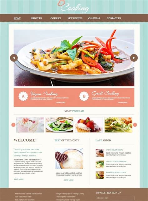 cooking website templates delicious designs