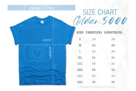 Gildan Size Chart Graphic By Thecrownmockup · Creative Fabrica