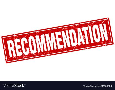 Recommendation Square Stamp Royalty Free Vector Image