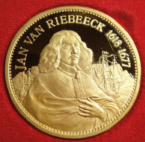 Commemorative Jan Van Riebeeck Voc 18ct Gold Medallion 1618