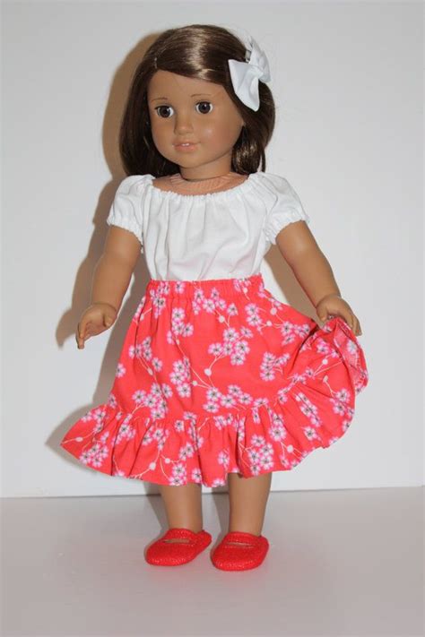 18 inch doll clothes red twirly skirt fits most by frogblossoms 7 00 18 inch doll clothes