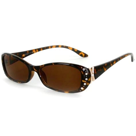 Solara Rx Able Full Reading Sunglasses No Bifocal With Crystals For Women Tortoise W Amber