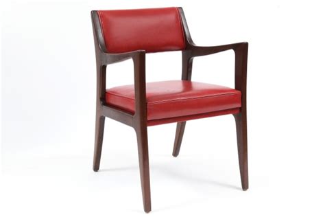 Shop for red dining chairs in shop by color. 8 Harvey Probber Mahogany & Leather Dining Chairs | red ...