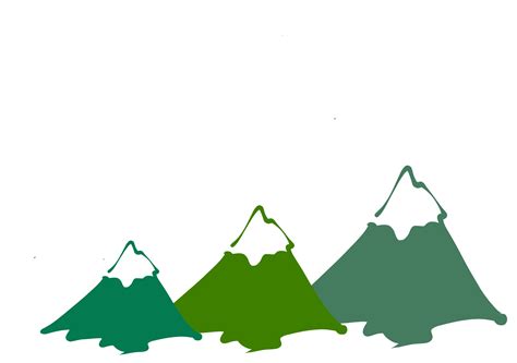 Three Mountain Peaks Green Clip Art At Vector Clip Art