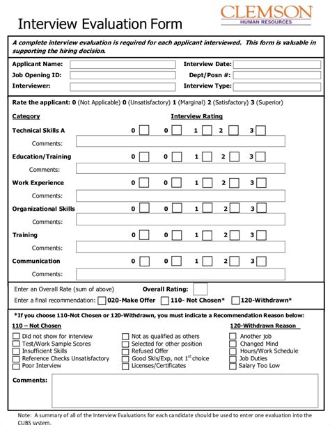 Download 8 handpicked employee evaluation forms ready to be used in your next performance review + find out best practices and legal considerations. FREE 9+ Interview Evaluation Form Examples in PDF | Examples
