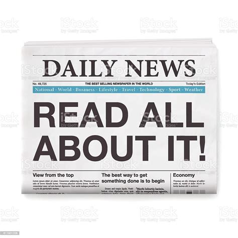 Read All About It Headline Newspaper Isolated On White Background Stock ...