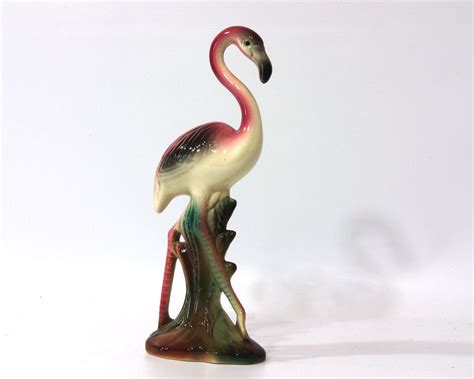 Vintage Pink Flamingo Figurine Etsy