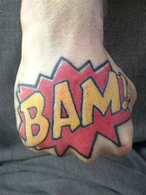Super Hero Punch Tattoo Pop Art Tattoos Hand Tattoos Cool Tattoos