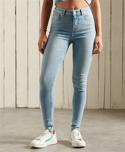 dames skinny jeans met hoge taille light indigo vintage superdry nl