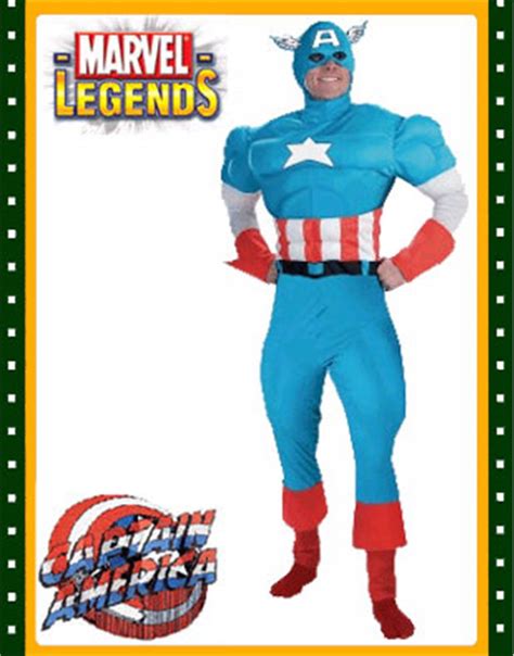 Captain America Deluxe Adults Costume With Muscles