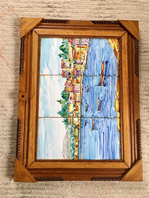 Italy Ceramic Tile Mural Hand Painted Sorrento Unique Frame Etsy Canada