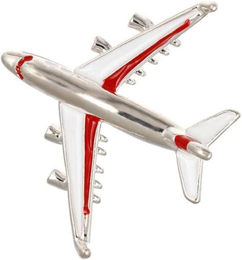 Ulricar Airplane Brooch Pins Enamel Red Plane Brooches For