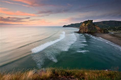 Piha Lookout Sunset 2 Nz Landscape Prints For Sale