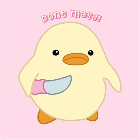 Duck With Knife Dont Mess Sticker By Zizouuu In 2021 Cute Patterns