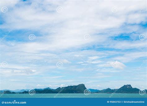 Blue Sky And White Cloud On Sea Stock Image Image Of Cloud Vacation