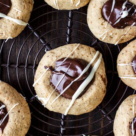 Hazelnut Thumbprint Cookies With Dark Chocolate Gluten Free Recipe