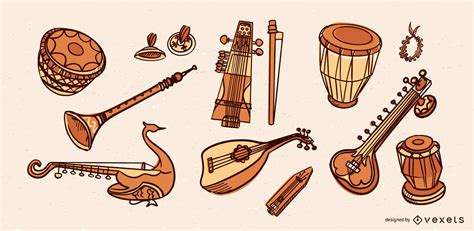 India Music Instruments Vector Pack Vector Download