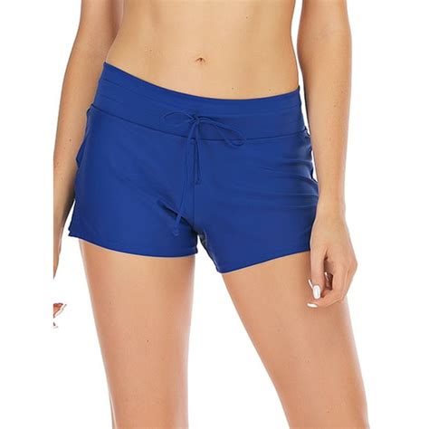 Focussexy Womens Swimsuit Shorts Tankini Swim Briefs Side Split Plus Size Bottom Boardshort
