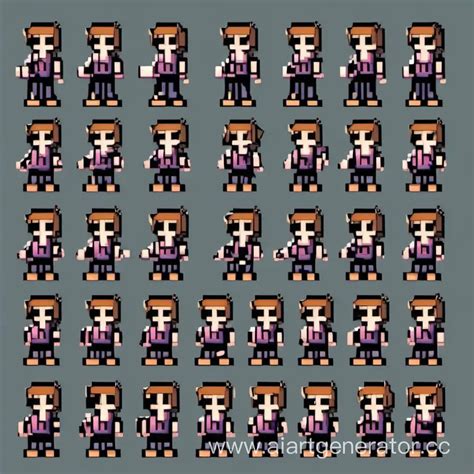 Pixel Art Character Sprite Everyday Individual In Classic Pixels Ai