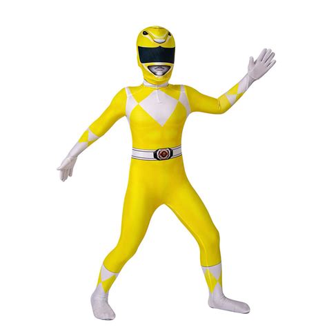 Yellow Ranger Costume Cosplay Suit Kids Mighty Morphin Power Rangers