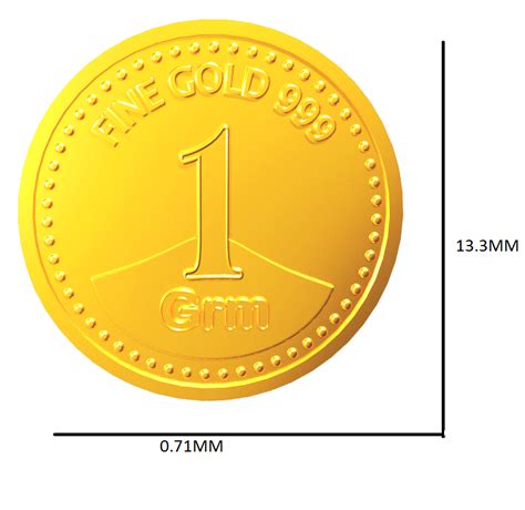 One1gm 24kt 999 Purity Certified Gold Coin Bullion In Blister
