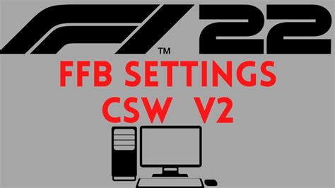 F My Force Feedback Settings For The Csw V Base On Pc Youtube