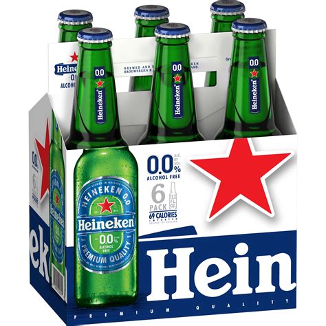 Heineken 00 Non Alcoholic Beer 6 Pack 112 Fl Oz Bottles