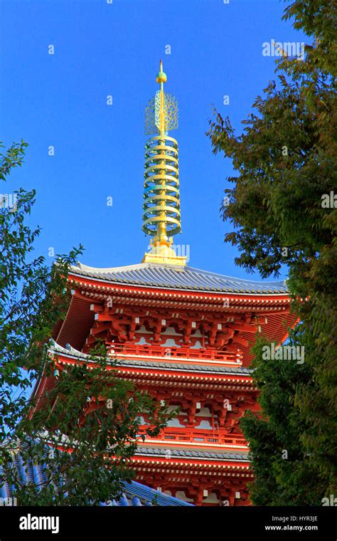 Five Story Pagoda Of Sensoji Temple Asakusa Tokyo Japan Stock Photo Alamy