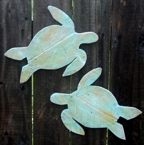 Rustic Wooden Sea Turtles Beach Y Casual Cottage Decor Up Cycled