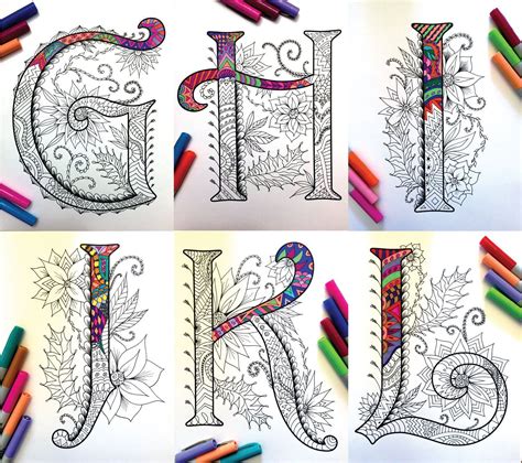 26 Uppercase Zentangle Letters Inspired By The Font Etsy Caligraphy