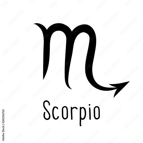 Scorpio Astrological Zodiac Sign Isolated On White Background Simple