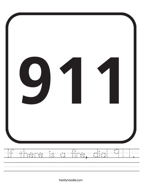 If There Is A Fire Dial 911 Worksheet Twisty Noodle