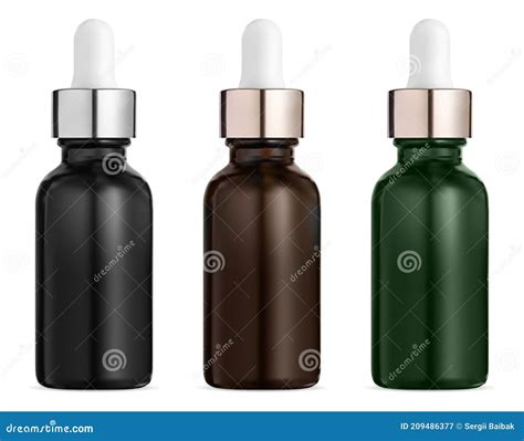Cosmetic Dropper Bottle Mockup Medical Serum Drop Stock Vector