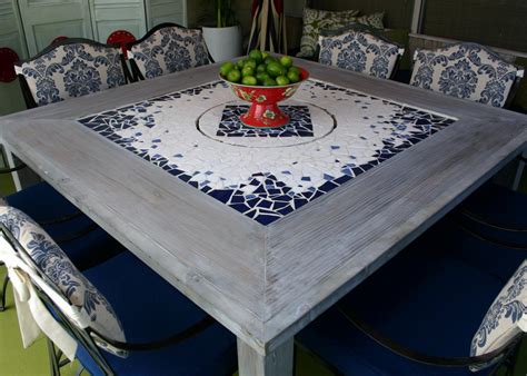 Take a look our creative diy table top ideas that will help you not only beautify the table but also the entire room. Mosaic Dining Table With Built-In Lazy Susan | HGTV