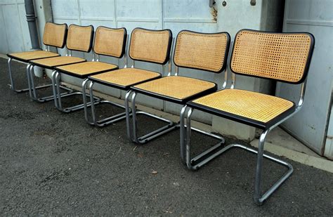 Set Of 6 Cesca B32 Chairs Marcel Breuer 1970s Design Market